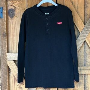 Levi's Kids Black Long Sleeve Henley